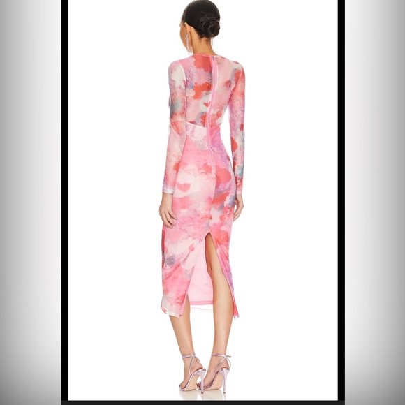 REVOLVE/ BARDOT Lena Corseted Mesh Midi Dress - Large - Picture 3 of 10